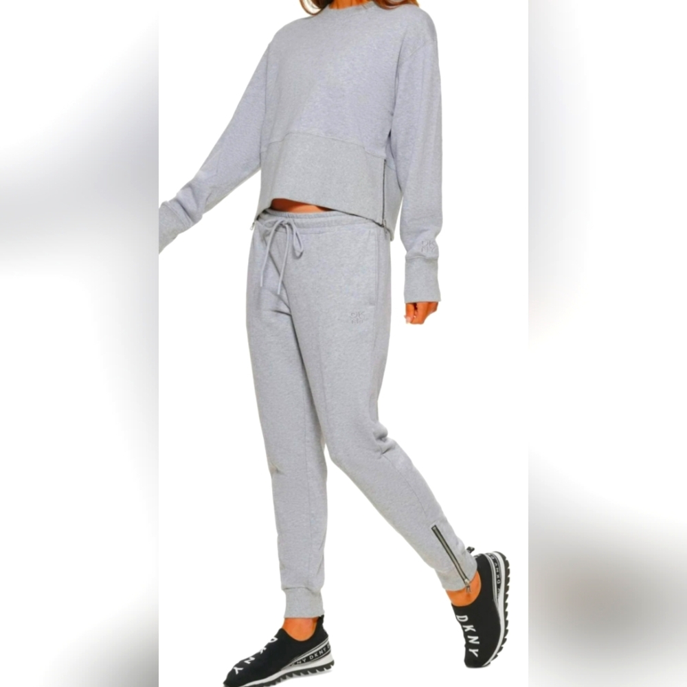 DKNY **SET** Sport French Terry Cotton Side Zip Jogger NWT
